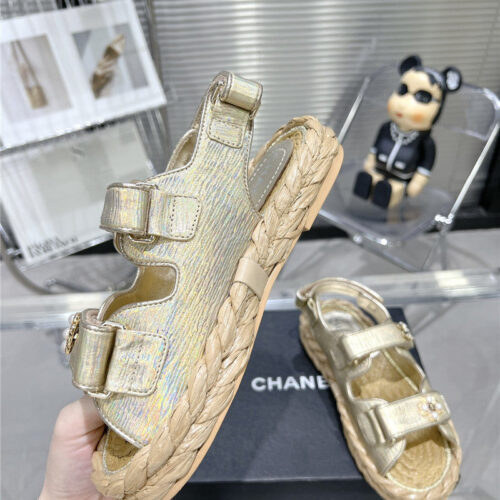 High Quality Luxury Chanel Classic Beach Velcro Sandals – Style 82854 product detail