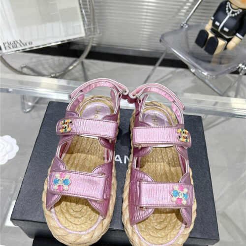 High Quality Luxury Chanel Classic Beach Velcro Sandals – Style 20710 product detail