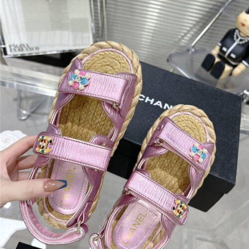 High Quality Luxury Chanel Classic Beach Velcro Sandals – Style 20710 product detail