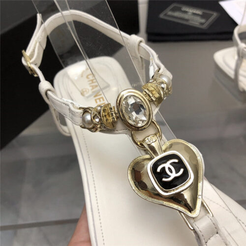 High Quality Luxury Chanel New Holiday Love Gemstone T Word Sandals – Style 88198 product detail