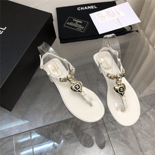 High Quality Luxury Chanel New Holiday Love Gemstone T Word Sandals – Style 88198 product detail