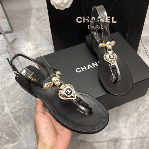 High Quality Luxury Chanel New Holiday Love Gemstone T Word Sandals product detail