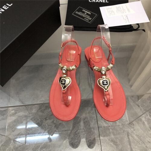 High Quality Luxury Chanel New Holiday Love Gemstone T Word Sandals – Style 98374