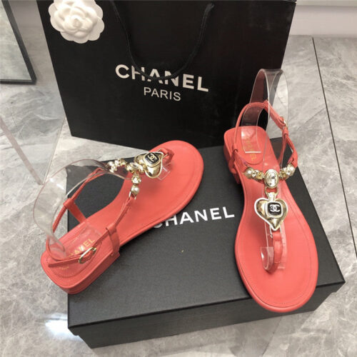 High Quality Luxury Chanel New Holiday Love Gemstone T Word Sandals – Style 98374 product detail