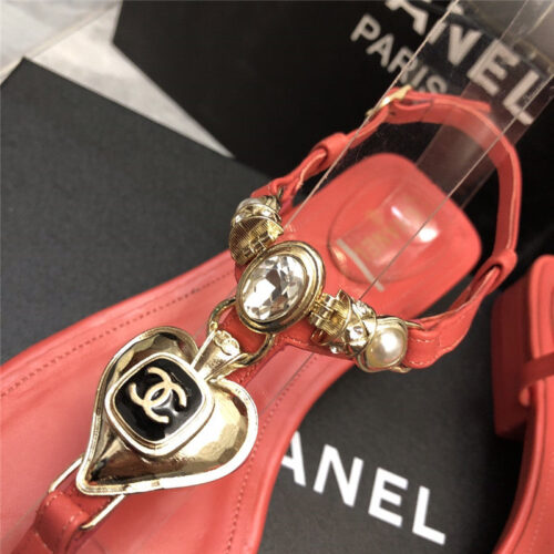 High Quality Luxury Chanel New Holiday Love Gemstone T Word Sandals – Style 98374 product detail