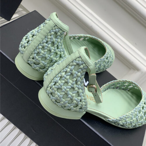 High Quality Luxury Chanel Mary Jane Woven Hollow Sandals product detail