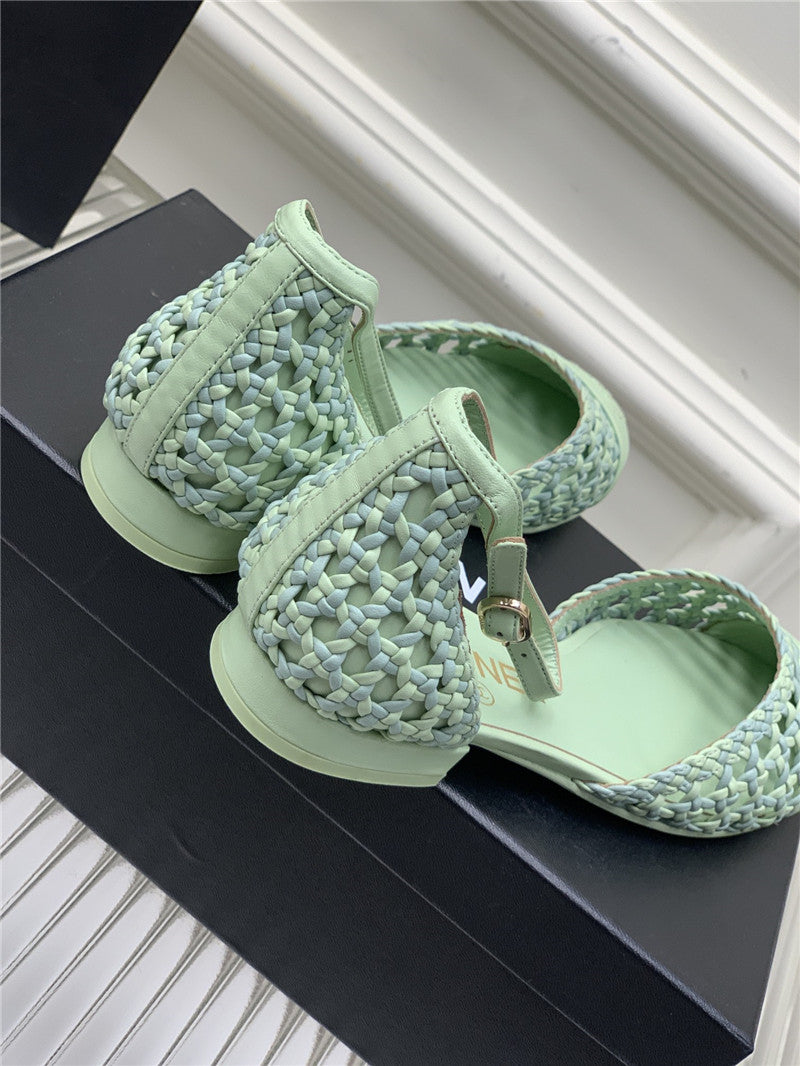 High Quality Luxury Chanel Mary Jane Woven Hollow Sandals product detail