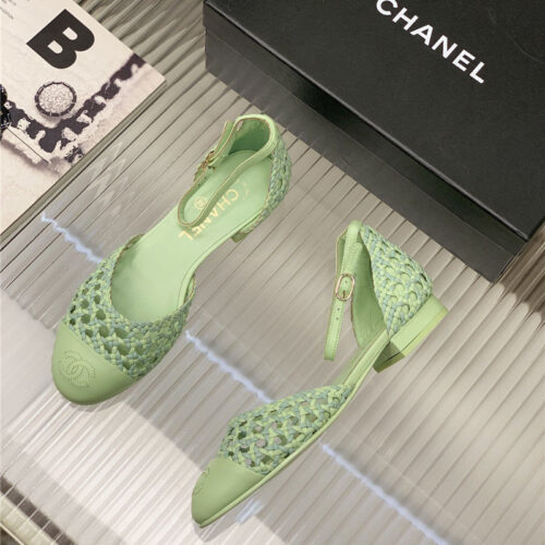 High Quality Luxury Chanel Mary Jane Woven Hollow Sandals product detail