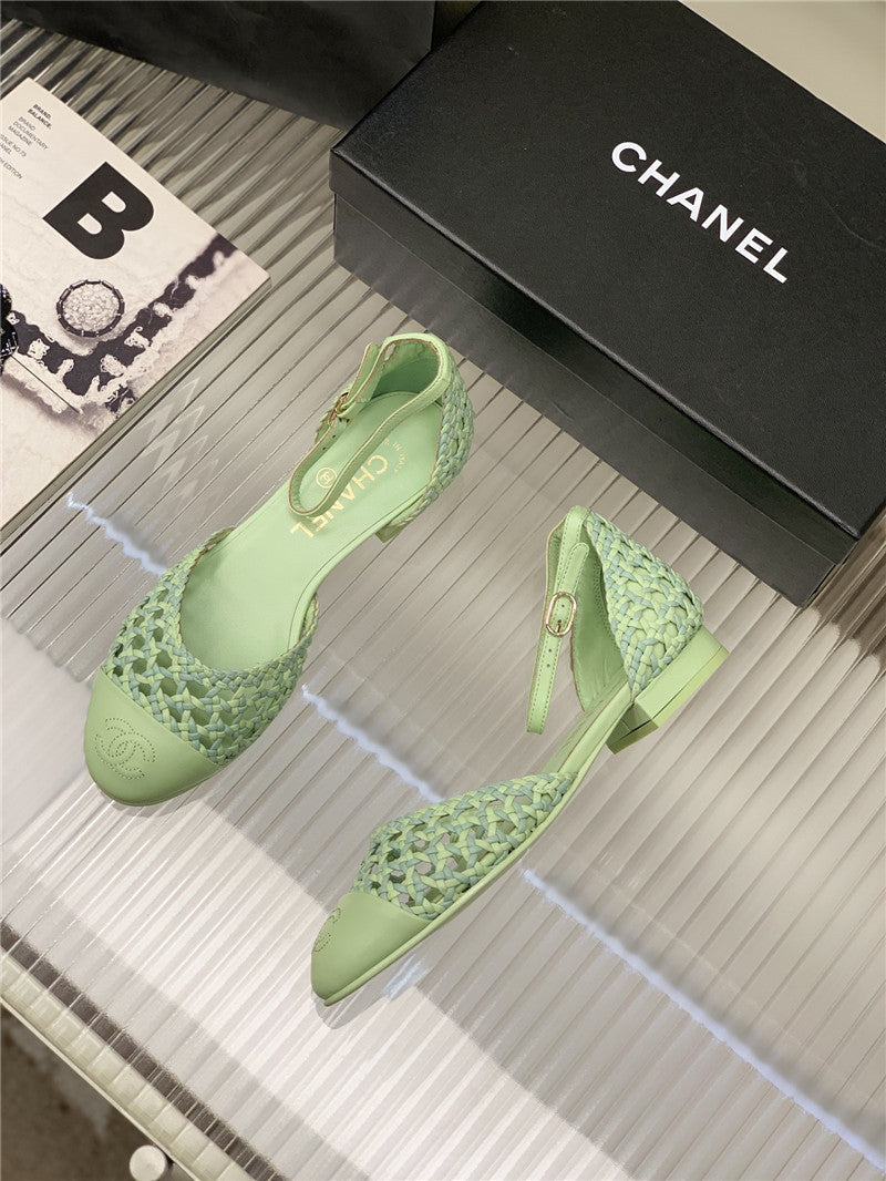 High Quality Luxury Chanel Mary Jane Woven Hollow Sandals product detail