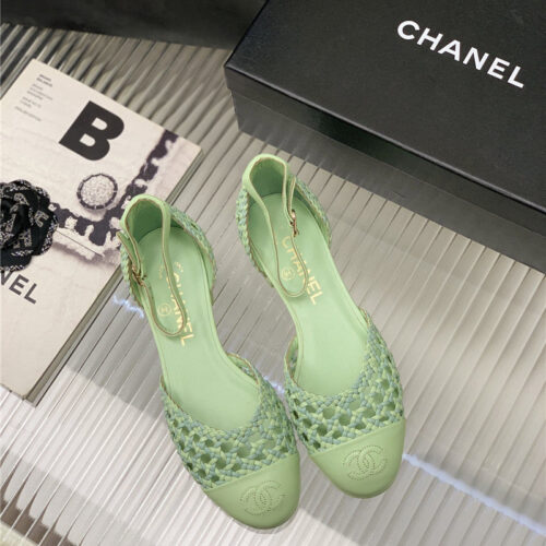 High Quality Luxury Chanel Mary Jane Woven Hollow Sandals alternate view