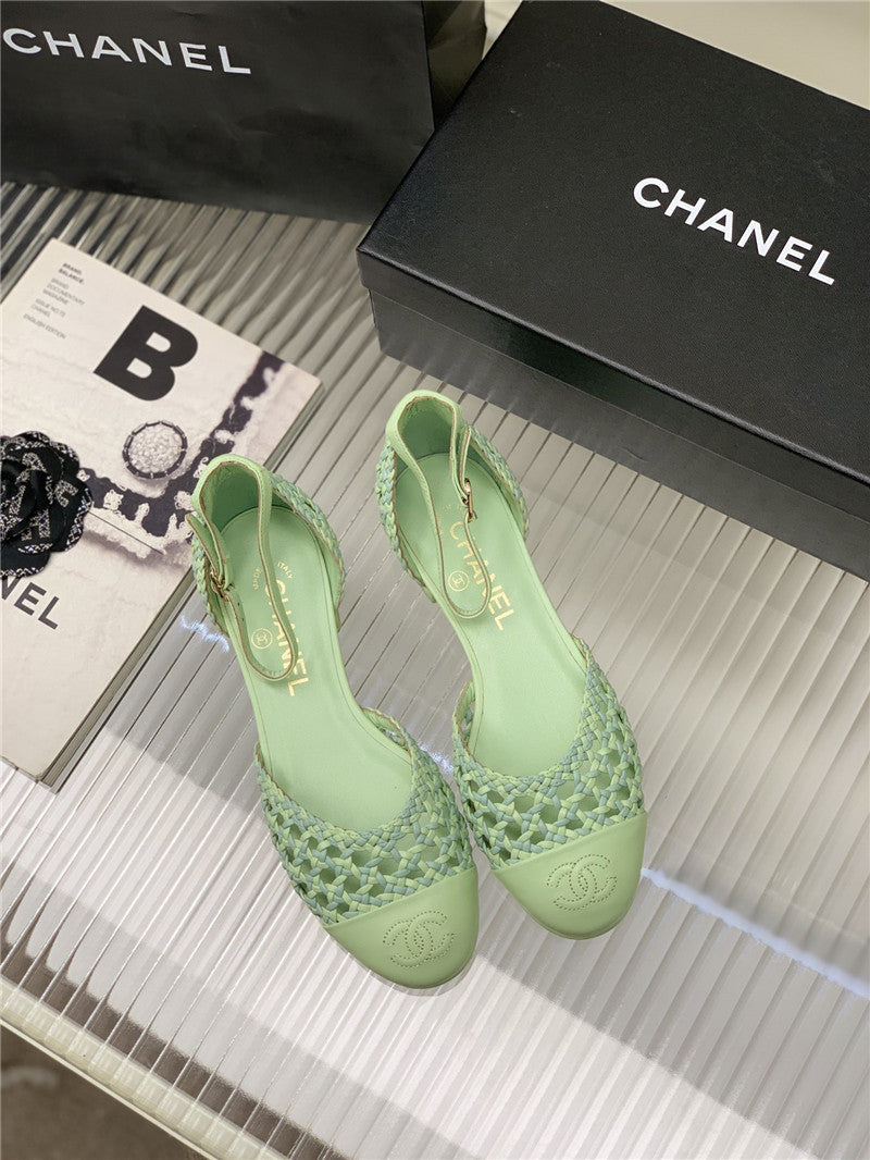 High Quality Luxury Chanel Mary Jane Woven Hollow Sandals product detail