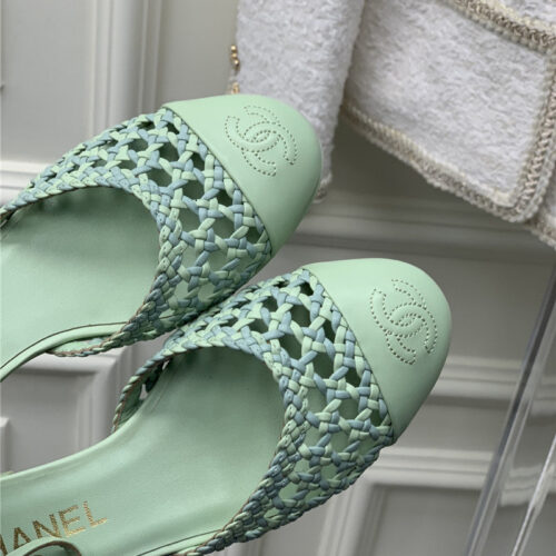 High Quality Luxury Chanel Mary Jane Woven Hollow Sandals product detail