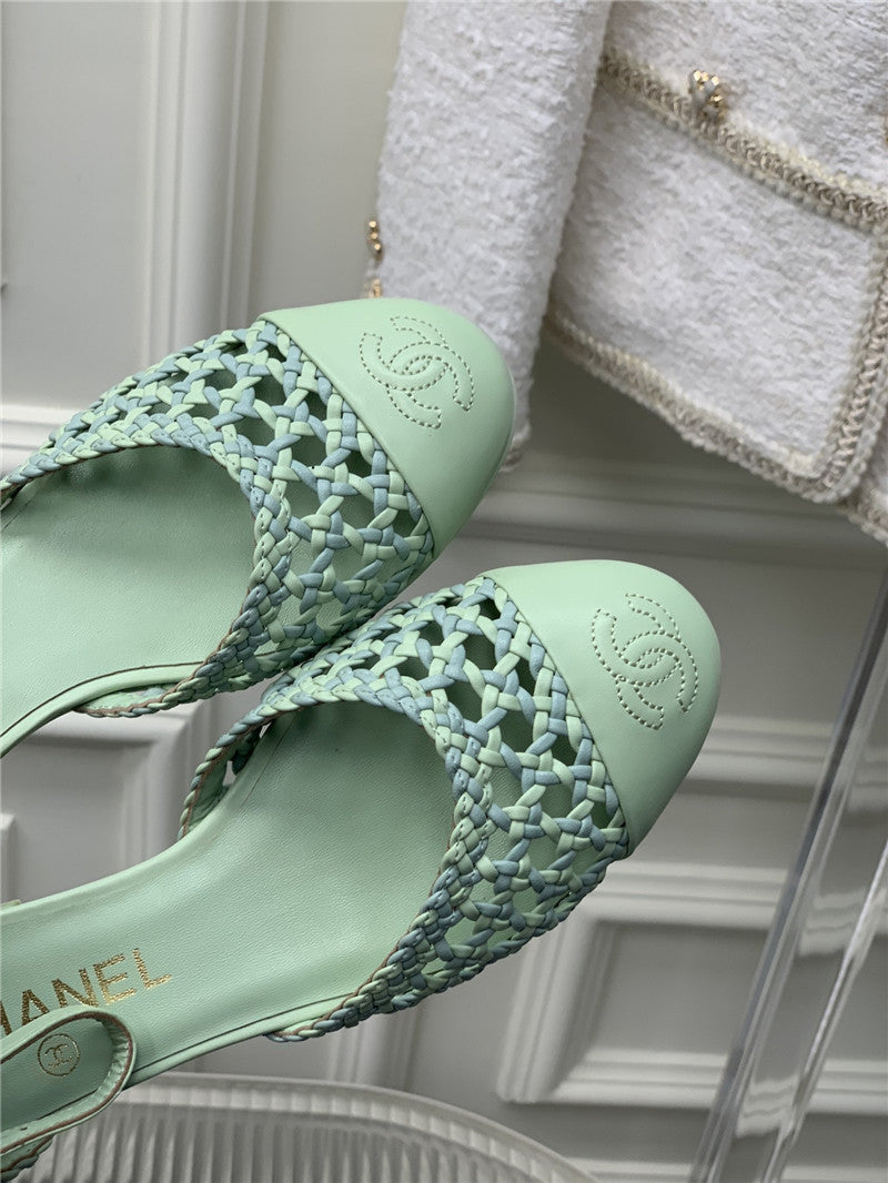 High Quality Luxury Chanel Mary Jane Woven Hollow Sandals product detail
