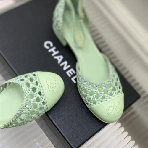 High Quality Luxury Chanel Mary Jane Woven Hollow Sandals product detail