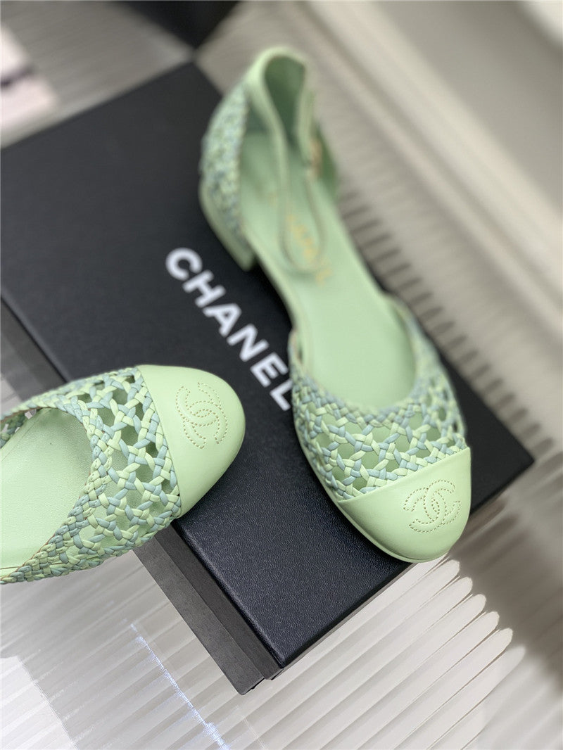 High Quality Luxury Chanel Mary Jane Woven Hollow Sandals product detail