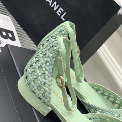 High Quality Luxury Chanel Mary Jane Woven Hollow Sandals product detail