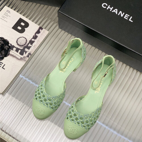 High Quality Luxury Chanel Mary Jane Woven Hollow Sandals
