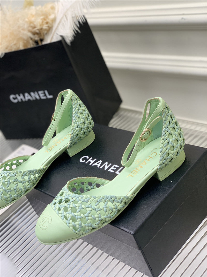 High Quality Luxury Chanel Mary Jane Woven Hollow Sandals product detail