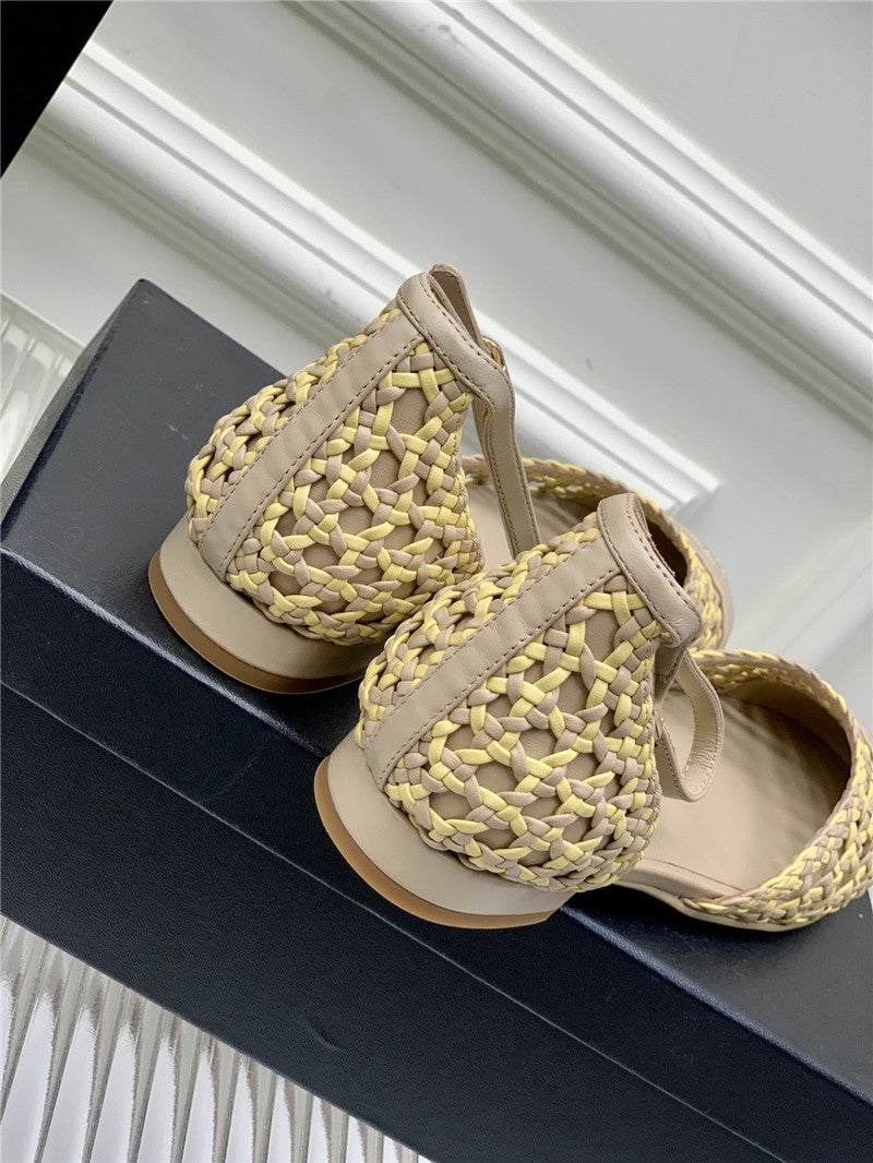 High Quality Luxury Chanel Mary Jane Woven Hollow Sandals – Style 61030 product detail