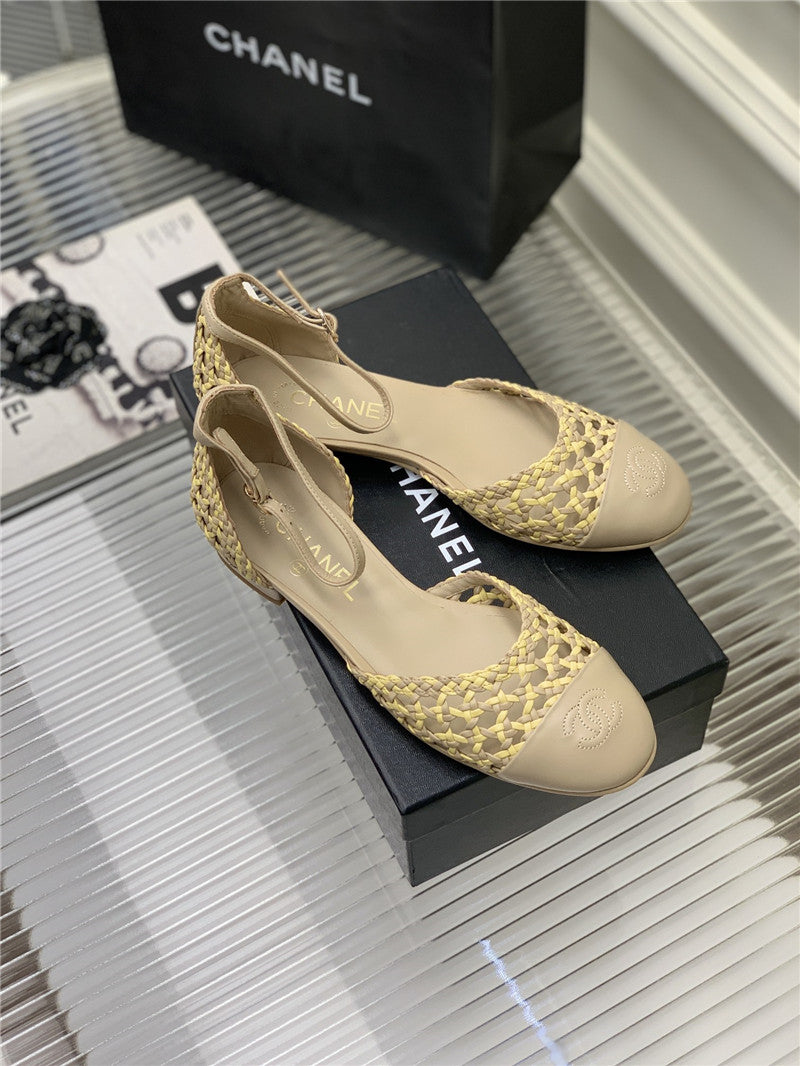 High Quality Luxury Chanel Mary Jane Woven Hollow Sandals – Style 61030 product detail