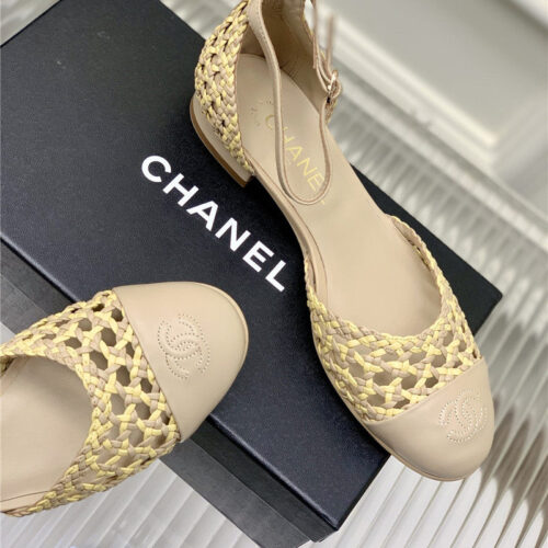 High Quality Luxury Chanel Mary Jane Woven Hollow Sandals – Style 61030 product detail