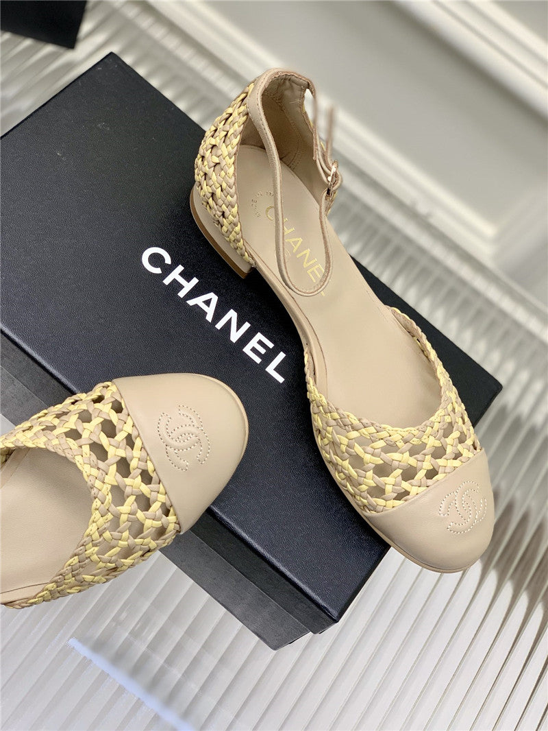 High Quality Luxury Chanel Mary Jane Woven Hollow Sandals – Style 61030 product detail
