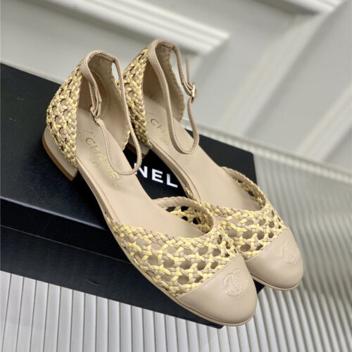 High Quality Luxury Chanel Mary Jane Woven Hollow Sandals – Style 61030 product detail