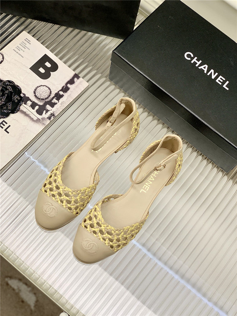 High Quality Luxury Chanel Mary Jane Woven Hollow Sandals – Style 61030 product detail