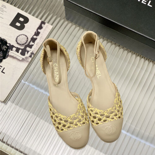 High Quality Luxury Chanel Mary Jane Woven Hollow Sandals – Style 61030