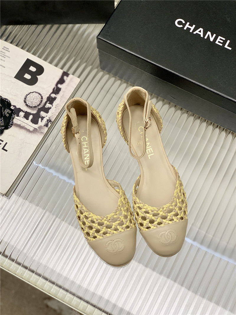 High Quality Luxury Chanel Mary Jane Woven Hollow Sandals – Style 61030