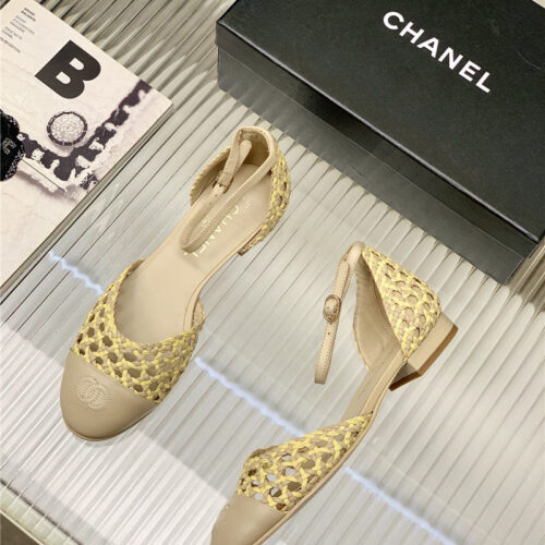 High Quality Luxury Chanel Mary Jane Woven Hollow Sandals – Style 61030 product detail