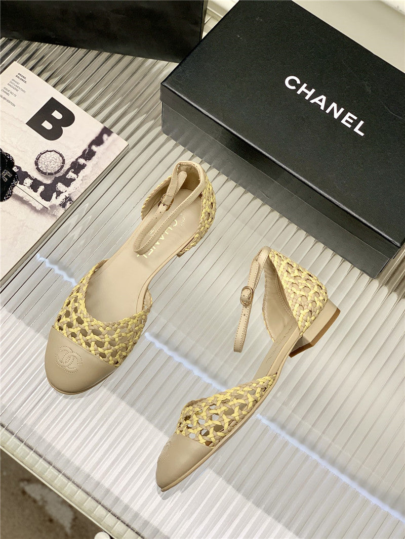 High Quality Luxury Chanel Mary Jane Woven Hollow Sandals – Style 61030 product detail