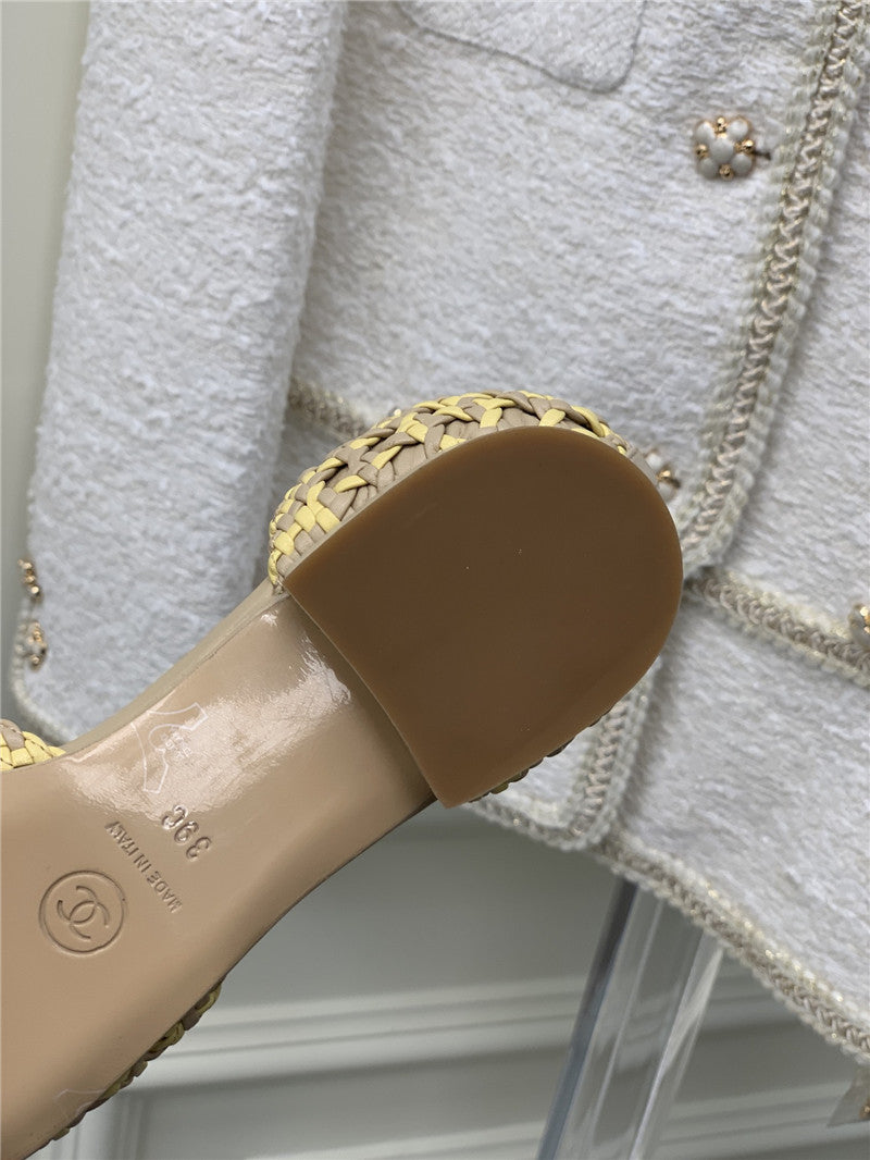 High Quality Luxury Chanel Mary Jane Woven Hollow Sandals – Style 61030 product detail