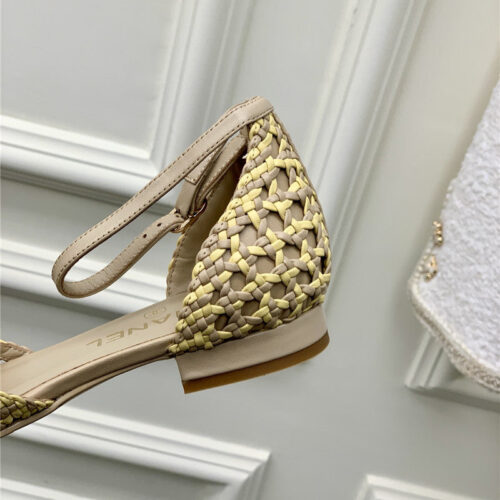 High Quality Luxury Chanel Mary Jane Woven Hollow Sandals – Style 61030 product detail
