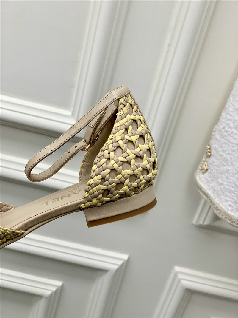 High Quality Luxury Chanel Mary Jane Woven Hollow Sandals – Style 61030 product detail