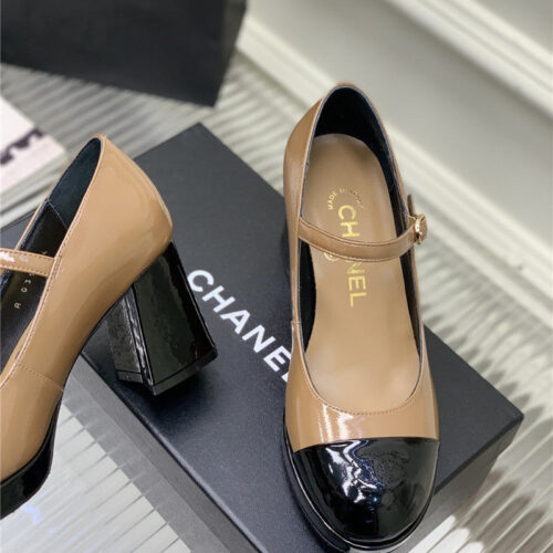 High Quality Luxury Chanel Lace Up Chunky Heel Womens Shoes – Style 47846 product detail
