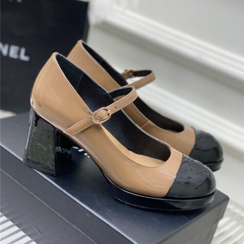 High Quality Luxury Chanel Lace Up Chunky Heel Womens Shoes – Style 47846 product detail