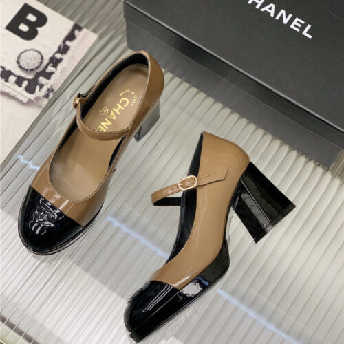 High Quality Luxury Chanel Lace Up Chunky Heel Womens Shoes – Style 47846 alternate view