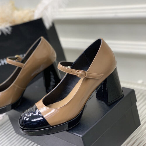High Quality Luxury Chanel Lace Up Chunky Heel Womens Shoes – Style 47846 product detail