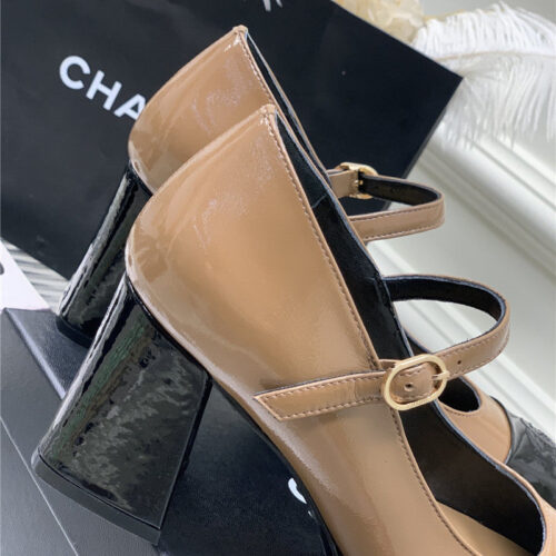 High Quality Luxury Chanel Lace Up Chunky Heel Womens Shoes – Style 47846 product detail