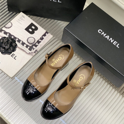 High Quality Luxury Chanel Lace Up Chunky Heel Womens Shoes – Style 47846