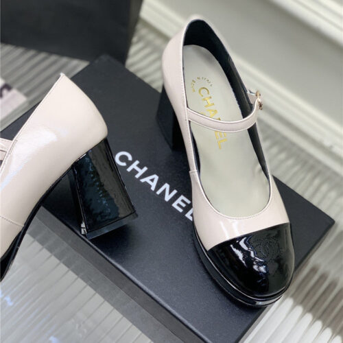 High Quality Luxury Chanel Lace Up Chunky Heel Womens Shoes – Style 46150 product detail