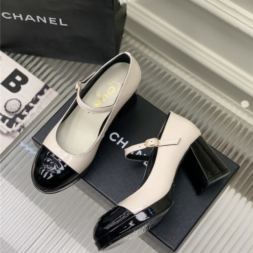 High Quality Luxury Chanel Lace Up Chunky Heel Womens Shoes – Style 46150 alternate view