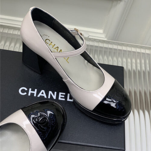 High Quality Luxury Chanel Lace Up Chunky Heel Womens Shoes – Style 46150 product detail