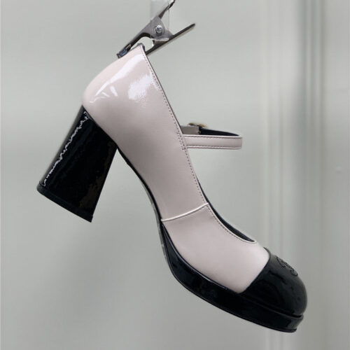 High Quality Luxury Chanel Lace Up Chunky Heel Womens Shoes – Style 46150 product detail