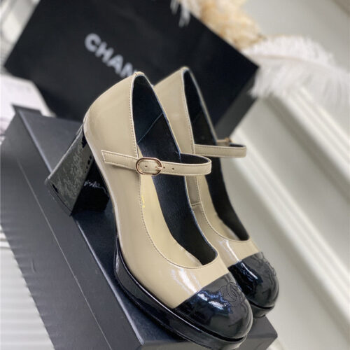 High Quality Luxury Chanel Lace Up Chunky Heel Womens Shoes – Style 77222 product detail