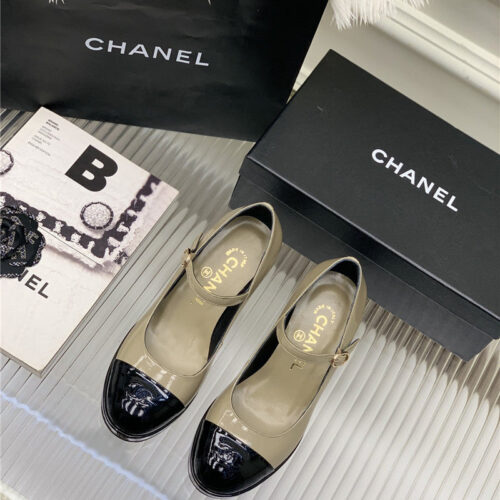High Quality Luxury Chanel Lace Up Chunky Heel Womens Shoes – Style 77222
