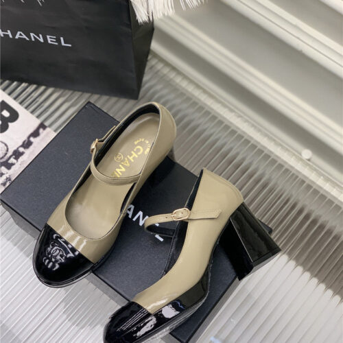 High Quality Luxury Chanel Lace Up Chunky Heel Womens Shoes – Style 77222 alternate view