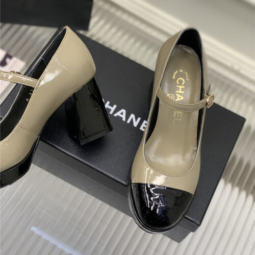 High Quality Luxury Chanel Lace Up Chunky Heel Womens Shoes – Style 77222 product detail