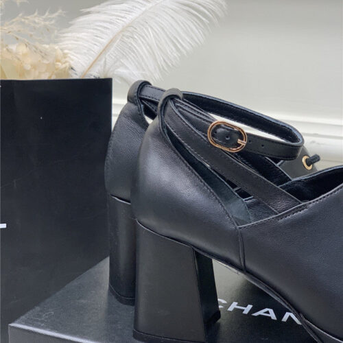 High Quality Luxury Chanel Lace Up Chunky Heel Womens Shoes product detail